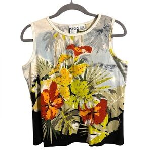 Vintage Take Two Floral Rhinestone Shirt Large